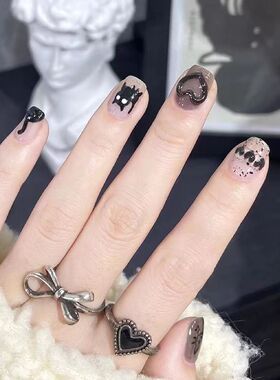 小猫咪新款ins背胶美甲