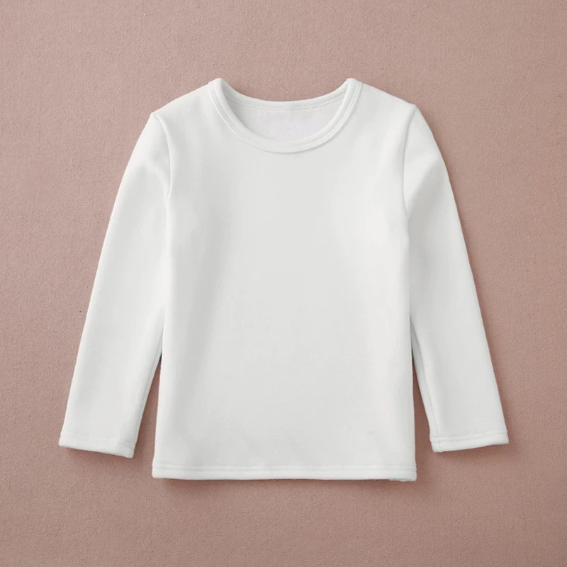 纯棉加绒女童白色打底衫秋冬儿童长袖圆领t恤棉毛衫宝宝保暖衣男,淘宝优惠券,粉丝福利购,淘宝优惠卷