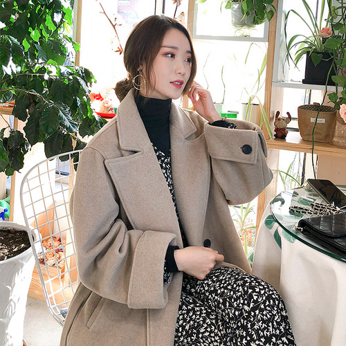 过年毛呢外套女呢子大衣女中长款2026年过年冬春秋大衣加厚高级感 - 图2