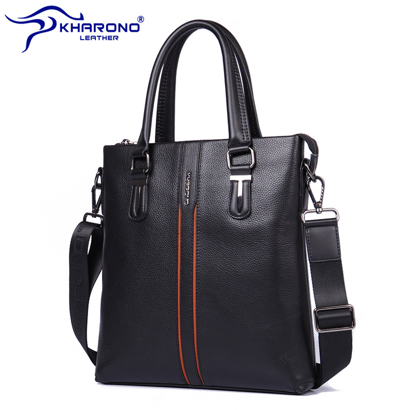 卡欧诺袋鼠真皮竖款男士休闲公文包 kharono男士包袋