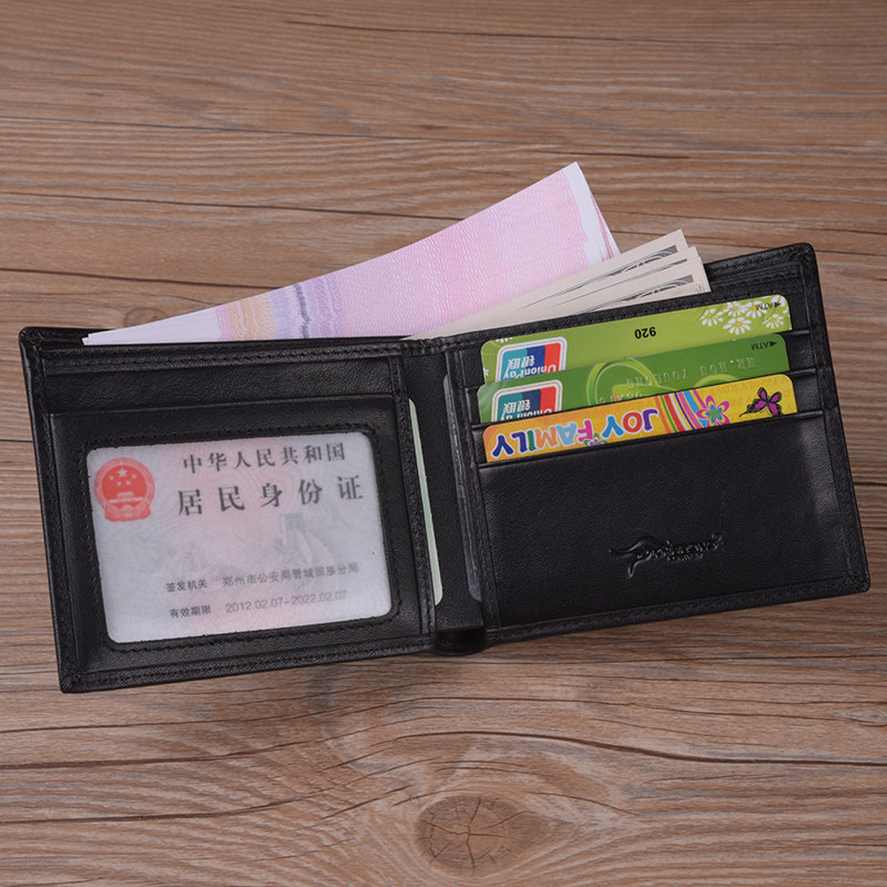 卡欧诺袋鼠男士短款头层牛皮潮钱包 kharono钱包