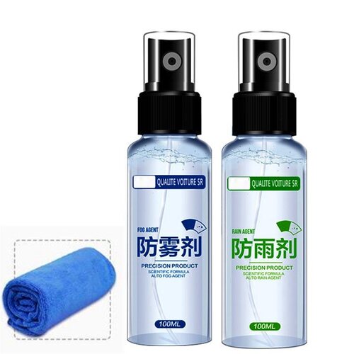 摩托车头盔防雨膜近视眼镜防水防雾喷剂护目镜泳镜镜片长效防起雾 - 图1