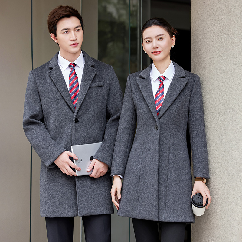 高端灰色中长款羊毛大衣女加厚气质毛呢外套奔驰华为问界同款工装 - 图1