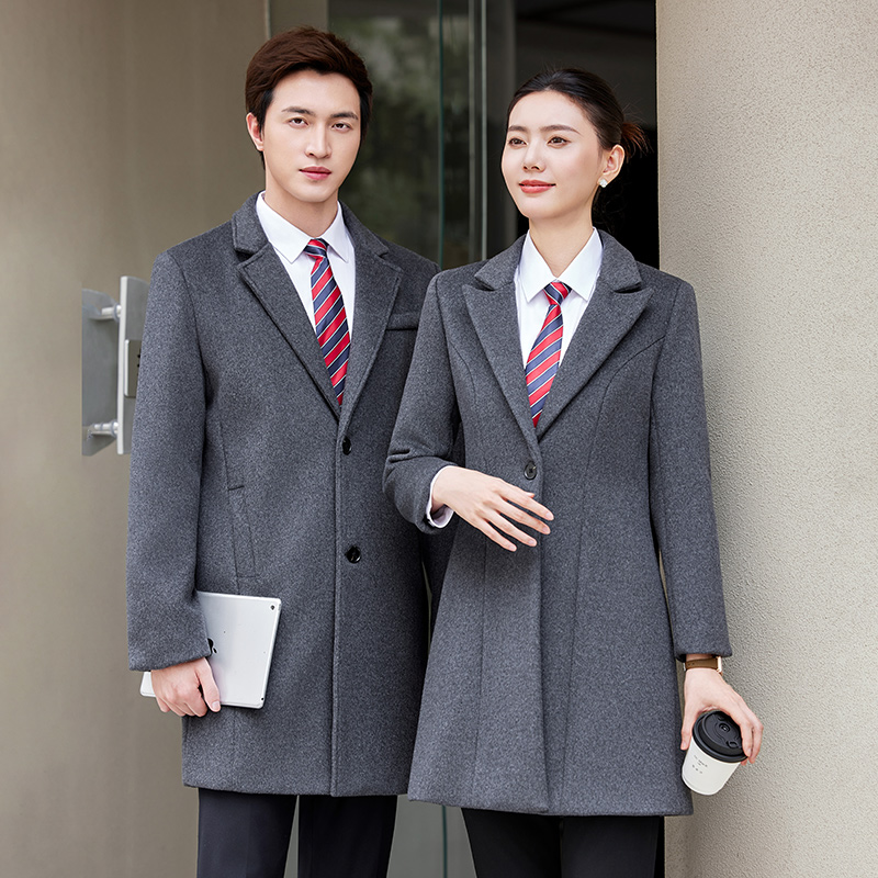 高端灰色中长款羊毛大衣女加厚气质毛呢外套奔驰华为问界同款工装 - 图2