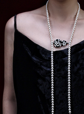 初午 祥云珠葫芦项链耳环套装设计感小众高级感气质百搭毛衣链