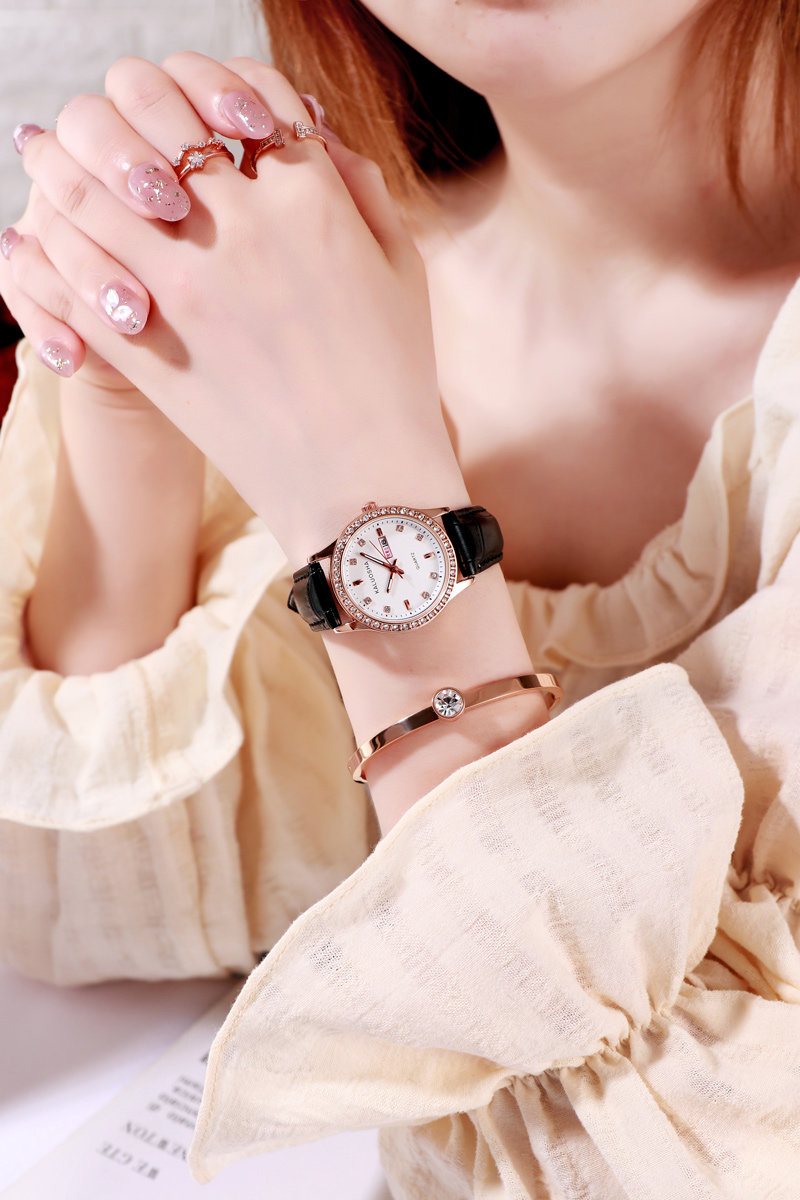 卡罗莎2020新款时尚潮流夜光女式表 卡罗莎国产腕表