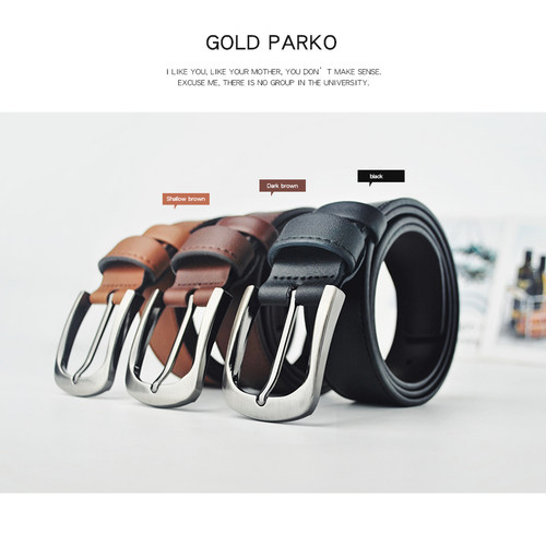 皮带男士真皮青年针扣腰带裤带男潮流纯韩版牛皮时尚款男2025新款 - 图0