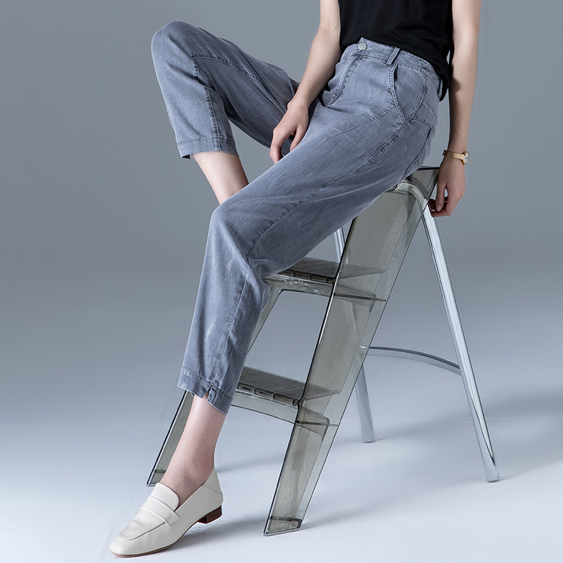 天丝夏薄款2023年新款八分牛仔裤 凌丹娜牛仔裤