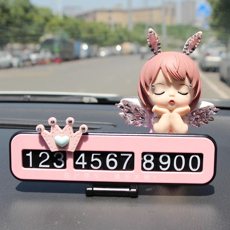 车载临时停车号码牌车内女可爱个性车上摆件汽车卡通挪车电话牌&6,淘宝优惠券,粉丝福利购,淘宝优惠卷