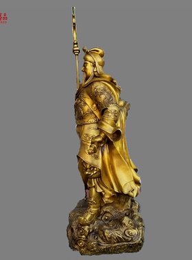 黄铜关羽佛像风水摆件定做武财神