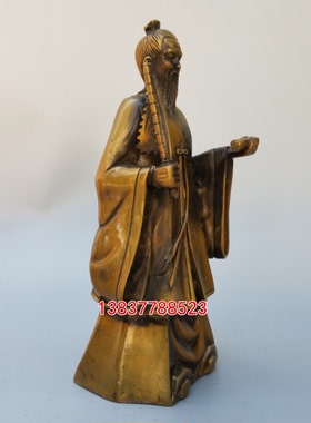 纯铜姜子牙大周朝护国军师姜太公钓鱼打神鞭姜尚铜像铜雕定做