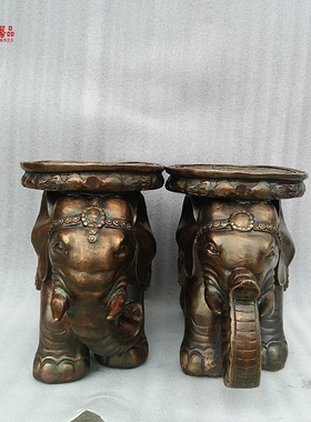 创意招财风水铜器定做大象凳子