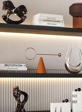 意式轻奢极简高级感电视柜摆件酒店样板房办公室书柜小众壁龛装饰