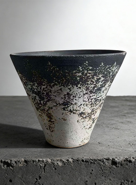 仿古陶土粗陶灰色花瓶无孔水培