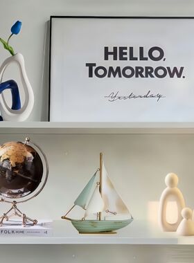 法式铁艺一帆风顺帆船模型摆件