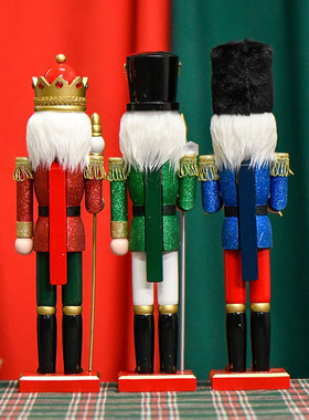 俄罗斯胡桃夹子亮金木偶士兵摆件