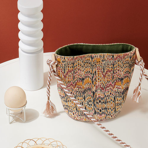 阳春小镇桌边收纳袋居家储物盒帆布布艺可水洗小号客厅茶几收纳筐 - 图2