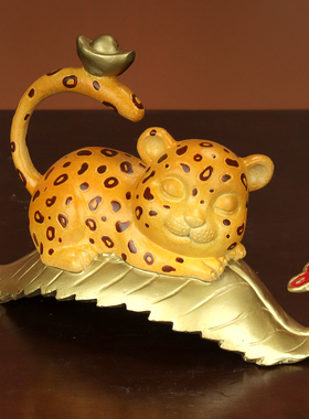 一夜暴富金钱豹摆件桌面装饰品