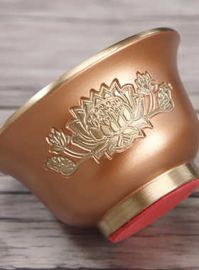 熙曼蒂黄铜雕刻莲花茶杯