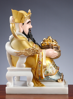 汉白玉财神爷佛像招财摆件
