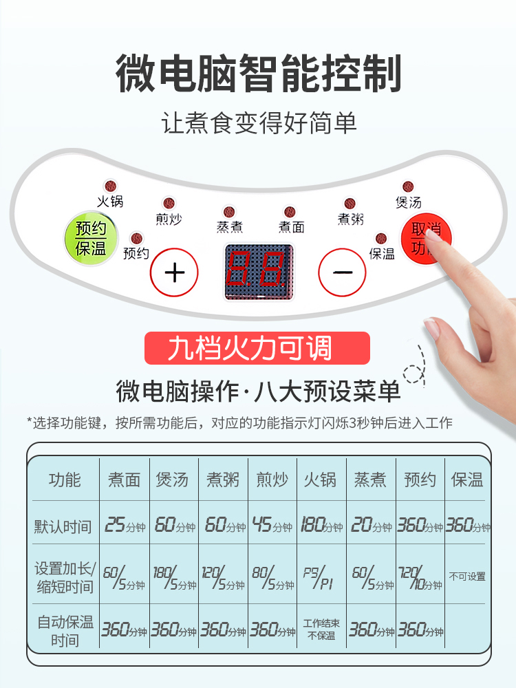 多功能分体式家用学生宿舍电煮锅 艾苏恩电器电热/火锅