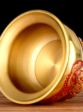 聚宝盆加厚客厅纯摆件黄铜