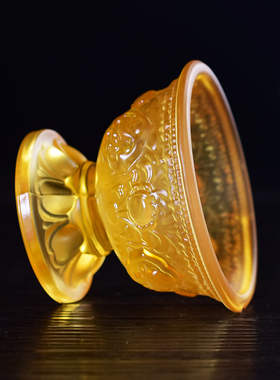 家用佛堂供碗仿琉璃供奉八吉祥