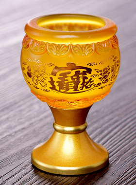 供奉拜神家用仿琉璃供杯酒杯