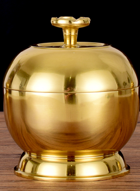 黄铜拈香寺庙佛堂戒定真香香粉盅