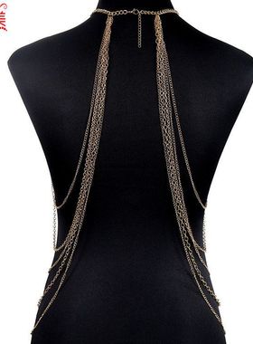 比基尼身体链金色身体项链时尚