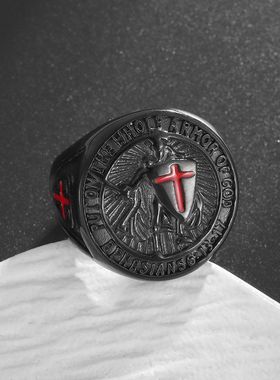 欧美新款Hiphop男士钛钢镀金戒指