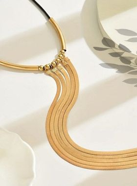 欧美跨境夸张抽拉个性链条金属