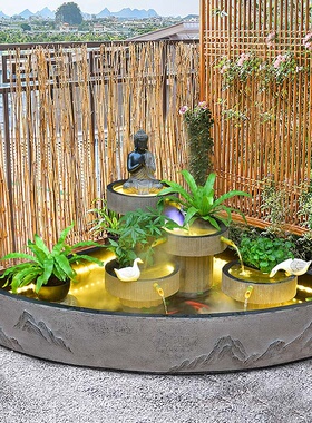 庭院循环水造景流水摆件喷泉鱼池
