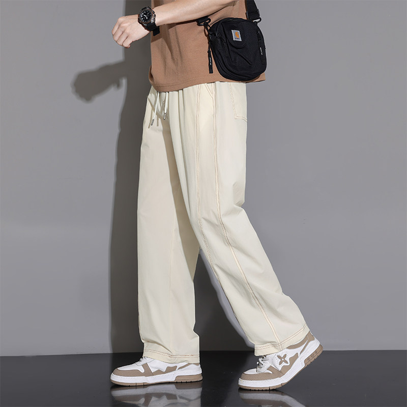 2025冰丝裤子男夏季薄款速干宽松直筒运动弹力空调休闲长裤子男士,淘宝优惠券,粉丝福利购,淘宝优惠卷