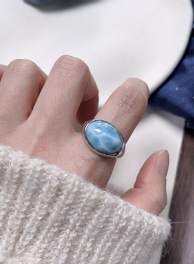 【海纹石合集】s925纯银海纹石戒指吊坠爱心水滴龟背纹玉化女礼物