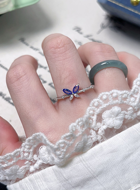 6.29【一些孤品】s925纯银戒指坦桑石发晶紫龙晶茶晶黑金超指环