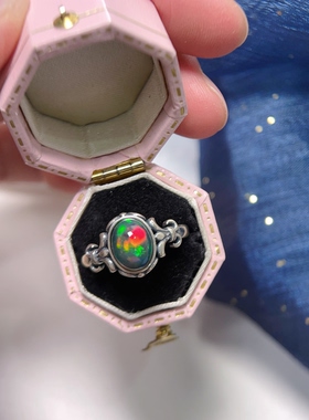 11.21更【黑欧合集】s925纯银黑欧泊戒指复古可调节天然非洲欧泊