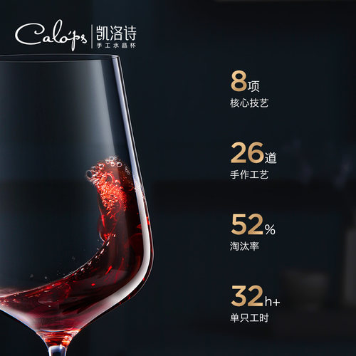 凯洛诗红酒杯套装轻奢高档无铅水晶玻璃高脚杯结婚新人订婚礼盒装 - 图1