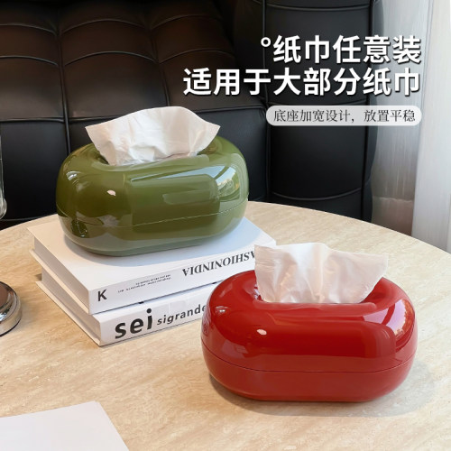 尊慕斯洞石纸巾盒客厅茶几轻奢高级感桌面装饰摆件抽纸盒餐巾纸盒 - 图3
