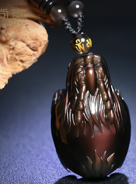 掌尚珠冰彩黑曜石龙龟保泰吊坠