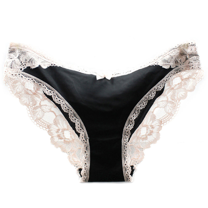 欧美奢华女士内裤蕾丝边超薄冰丝无痕性感女生低腰三角短裤纯棉档,淘宝优惠券,粉丝福利购,淘宝优惠卷