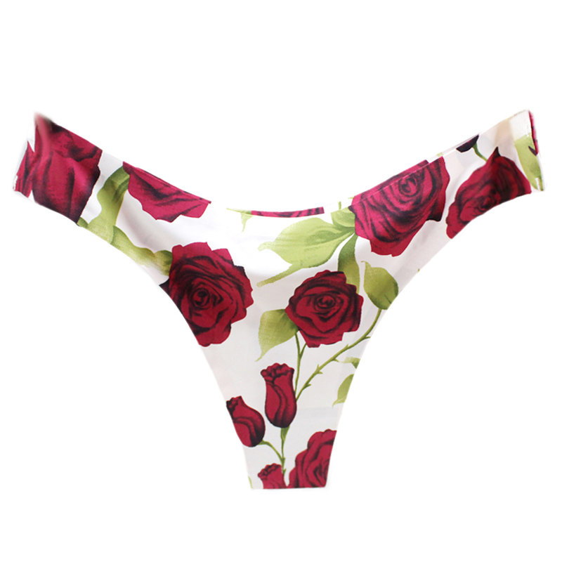 丁字裤女 一片式无痕冰丝t裤低腰性感豹纹健身瑜伽隐形透气薄内裤,淘宝优惠券,粉丝福利购,淘宝优惠卷