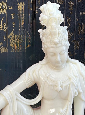 象牙果自在观音菩萨佛像家用寺庙供奉神像摆件家居办公桌面装饰品