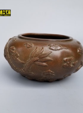 铜龙纹高耳香炉宣德炉