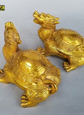 纯铜八卦龙头龟招财工艺摆设
