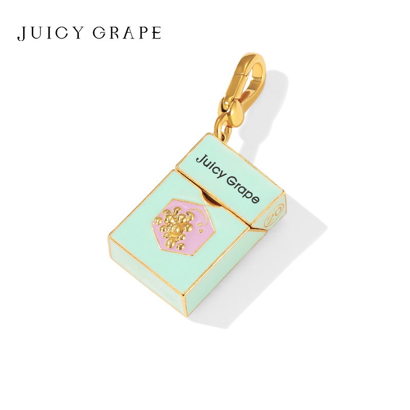 Juicy Grape正品原创设计毛衣链挂坠香烟盒创意项链吊坠女可打开