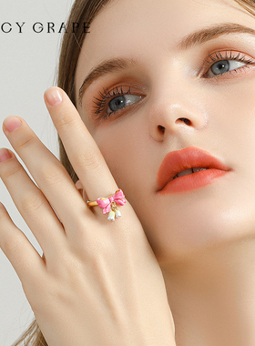 JuicyGrape蝴蝶结铃兰戒指