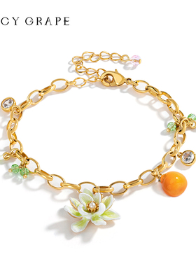 JuicyGrape柑橘栀子花戒指项链