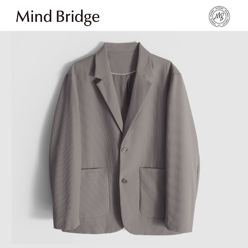 MindBridge【成分党】商务休闲西服男弹力宽松韩版透气小西装MA1H - 图3