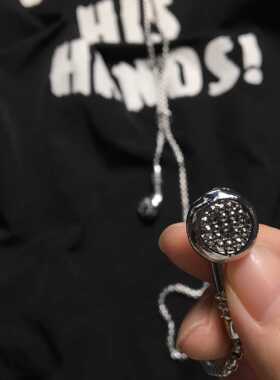 土酷风耳机情侣学生ins毛衣链